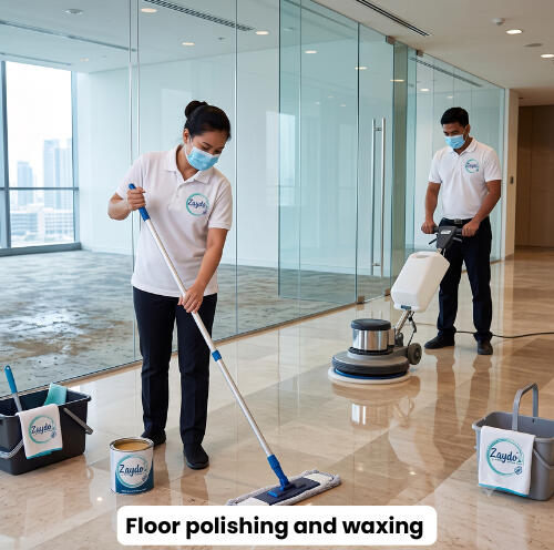 Floor polishing and waxing Floor polishing and waxing